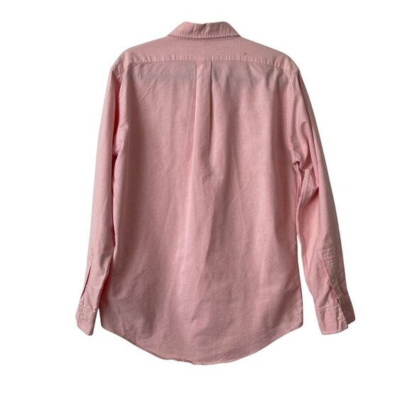 Chaps Ralph Lauren Pink Button Down Oxford Shirt Embroidered Crest Size M Cotton - Picture 2 of 5